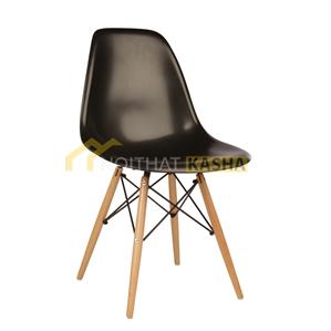 Ghế nhựa chân gỗ kiềng sắt màu đen GF07