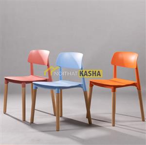 Ghế quán ăn nhựa chân gỗ GF20