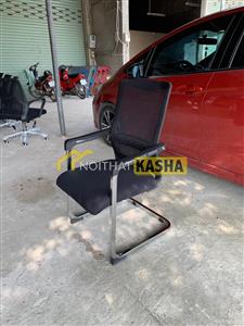 Ghế quỳ lưng lưới đen chân sắt xi mạ crome GQ28