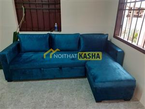 Ghế sofa nệm văn phòng màu xanh GS21