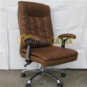Ghế trưởng phòng nệm da simili màu nâu GTP08