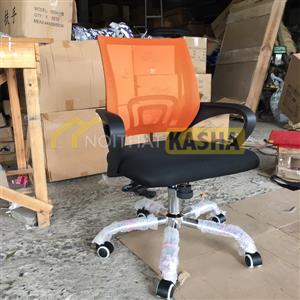 Ghế xoay nhân viên lưng lưới màu cam GNV13