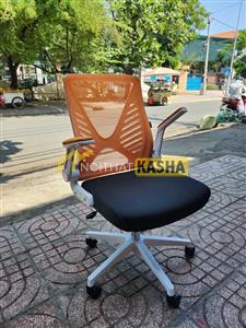 Ghế xoay văn phòng nhân viên màu cam GNV47