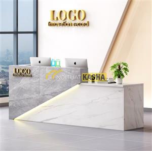 Quầy lễ tân hiện đại vân giả đá QLT135