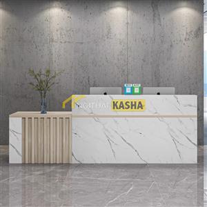 Quầy lễ tân kết hợp lam gỗ QLT23