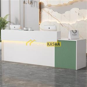 Quầy lễ tân lam gỗ màu xanh lá QLT126