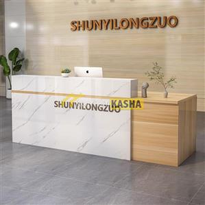 Quầy tiếp tân gỗ màu xám QLT24