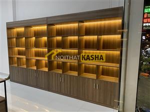 Tủ kệ trưng bày gỗ có đèn TK43